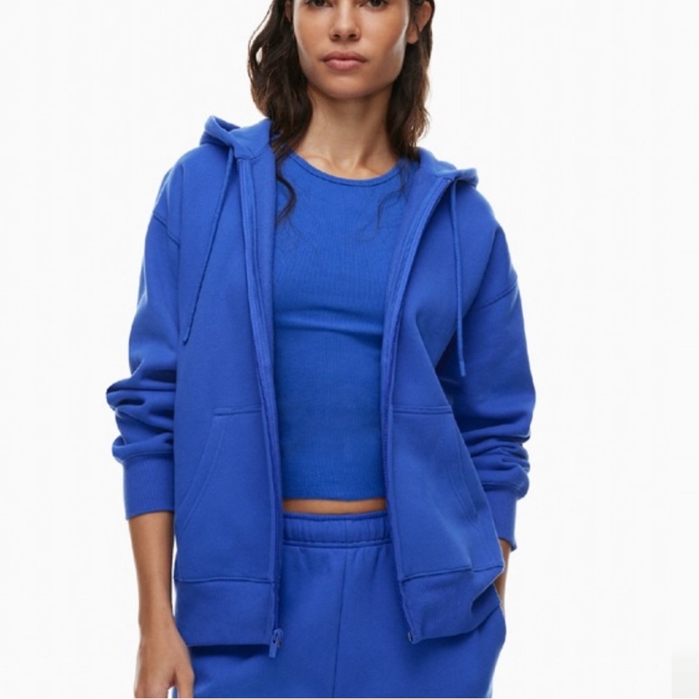 💙 Aritzia Sweatfleece Boyfriend Fit Full Zip Jazz Blue Hoodie S 💙